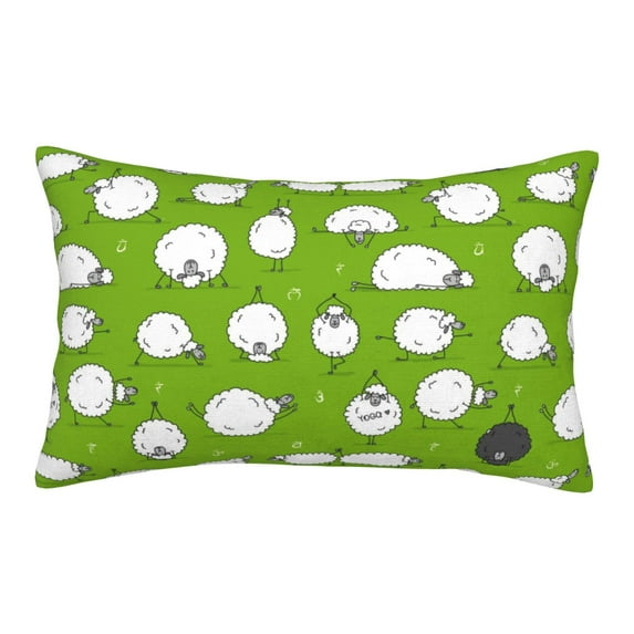 Bingfone Funny Sheep Doing Yoga Standard Size Pillowcase, Long Staple Pure Cotton Envelope Closure Pillow Cover,20"X30"