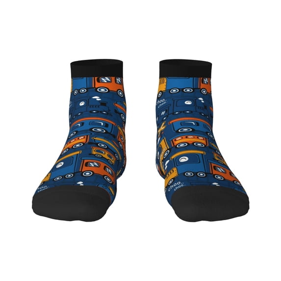 Bingfone Funny Steam Train Design Patterned Men'S Women'S Casual Cotton Socks