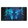 thumbnail image 1 of Bingfone Futuristic Blue Light Wolf Large Gaming Mouse Pad,Extended Desk Mousepad with Stitched Edges,Non-Slip Base,Water Resist Keyboard Pad for Gamer, Office & Home, 29.5 x 16 in, 1 of 6