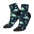 thumbnail image 1 of Bingfone Galaxy With Ufo Design Patterned Men's Women's Casual Cotton Socks, 1 of 5