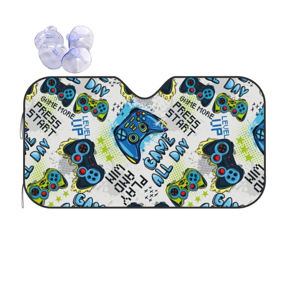 Bingfone Game All Day Car Windshield Sun Shade Protector Keep Your Vehicle Cool Sun Shield Visor Cover Foldable For Car Truck Suv-Small