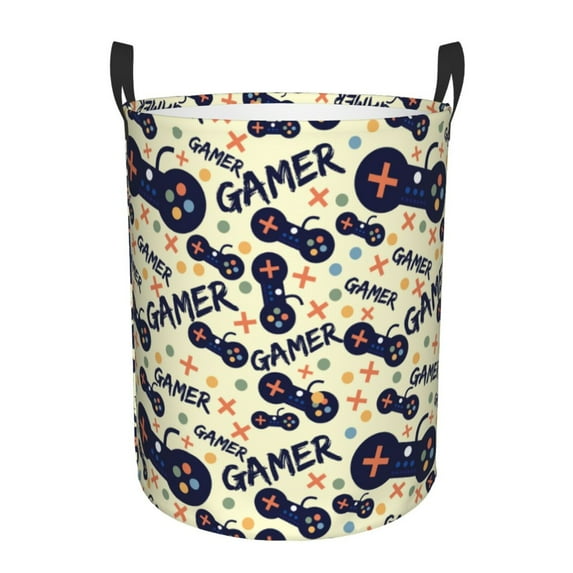Bingfone Game Controller Waterproof Foldable Laundry Hamper Bucket With Handles For Storage Bin,Clothes Hamper (Small )