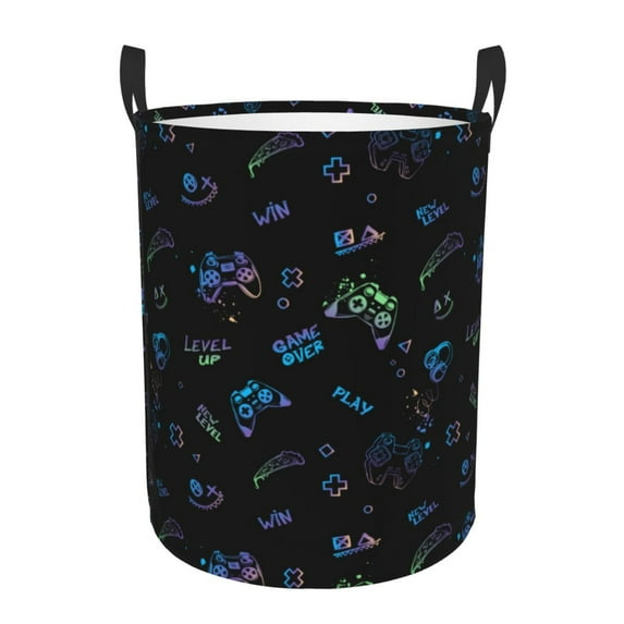 Bingfone Gamepads Waterproof Foldable Laundry Hamper Bucket With Handles For Storage Bin,Clothes Hamper (Medium )