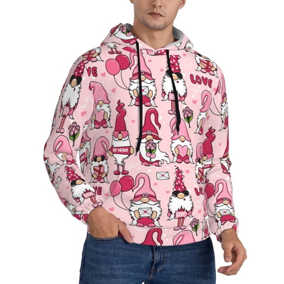 Bingfone Garden Gnomes Men's Drawstring Hoodie Long Sleeve Pocket Sweatshirts-4X-Large