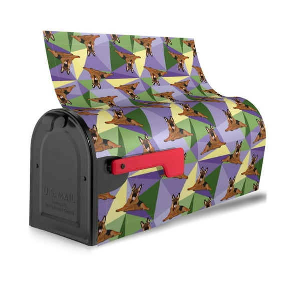 Bingfone German Shepherd Dog Magnetic Mailbox Cover Standard Size for Garden Yard Outdoor Decorations-21x18 in