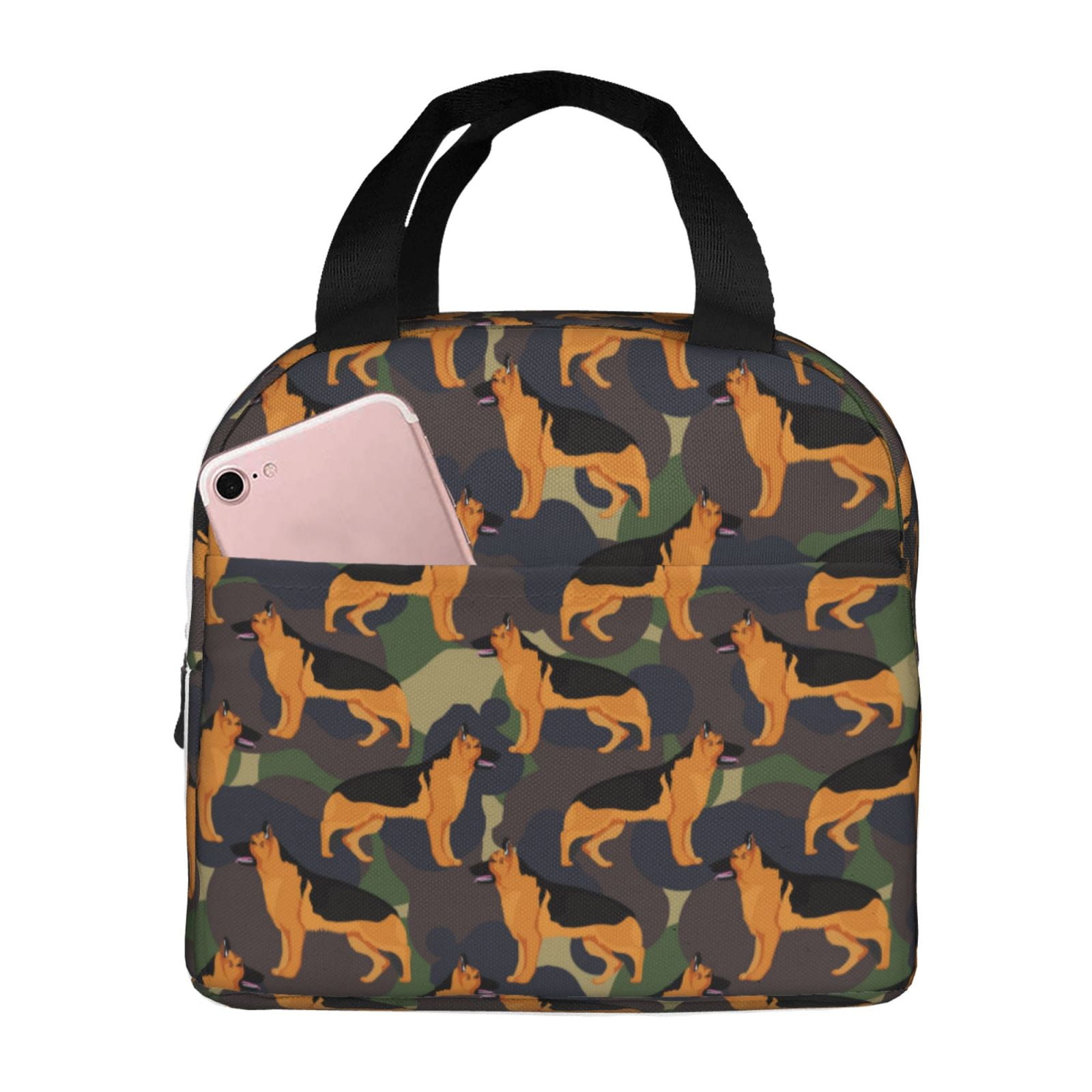 Bingfone German Shepherd Dog Print Lunch Bag Insulated Lunch Box, Small ...