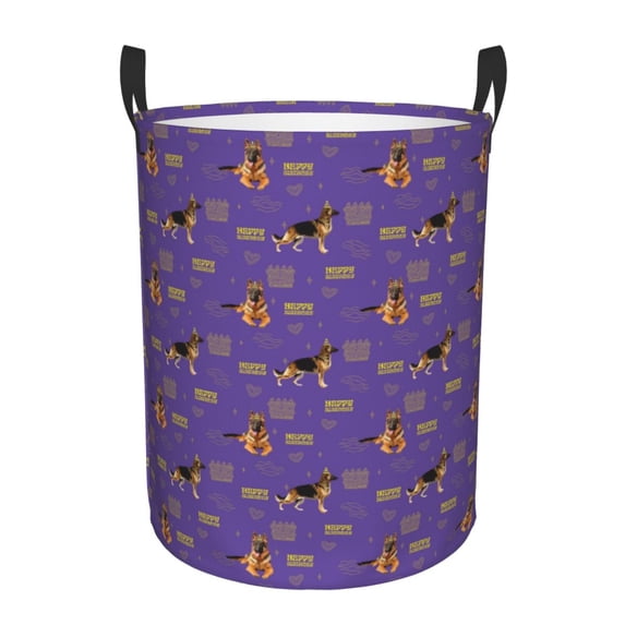 Bingfone German Shepherd Dog Waterproof Foldable Laundry Hamper Bucket with Handles for Storage Bin,Clothes Hamper (Medium )