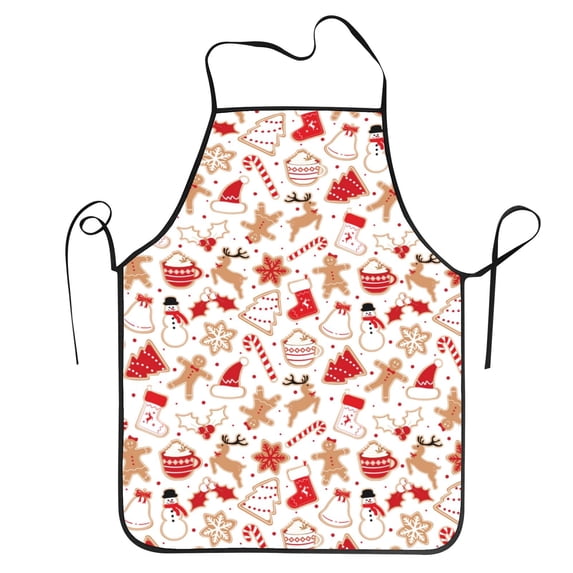 Bingfone Gingerbread Holiday Sweets for Tie-up Apron, Unisex Waterproof and Stain-Resistant Bib Apron for Kitchen Garden Painting