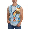 thumbnail image 1 of Bingfone Giraffe Come Out From Zipper Pattern Men's Tank Tops Workout Sleeveless Tee Shirts Running Beach Tanks for Men-Medium, 1 of 8