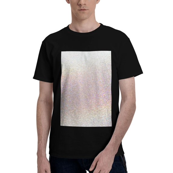 Bingfone Glitter Light Pearl Men'S Loose Fit Short-Sleeve Pocket T-Shirt