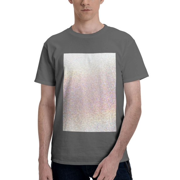 Bingfone Glitter Light Pearl Men'S Loose Fit Short-Sleeve Pocket T-Shirt