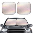 thumbnail image 1 of Bingfone Glitter Light Pearl Print 2-Piece Sun Shade Front Windshield - Foldable Car Front Window Sunshades For Most Sedans Suv Truck - Small, 1 of 7