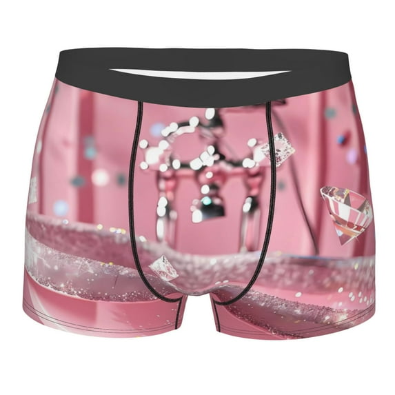 Bingfone Glittering Pink Bathtub Men's Underwear - Casual Stretch Boxer Briefs-XX-Large