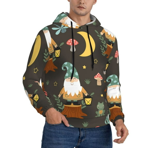 Bingfone Gnome Insect Frog Men'S Drawstring Hoodie Long Sleeve Pocket Sweatshirts-3x-Large