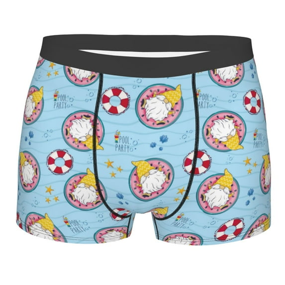 Bingfone Gnome Pool Party Men's Underwear - Casual Stretch Boxer Briefs-Large