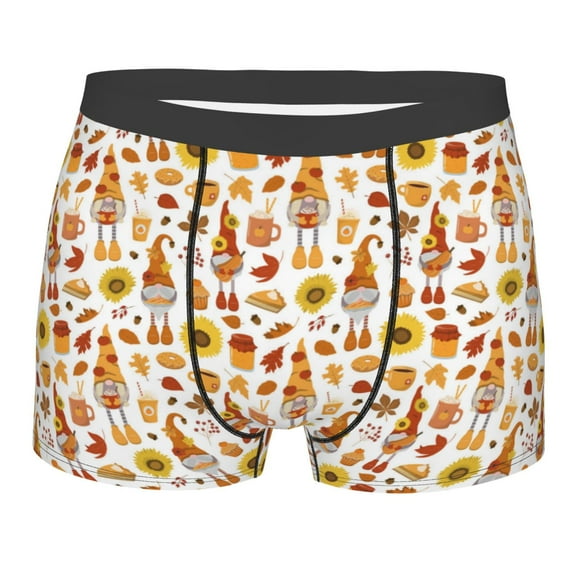Bingfone Gnomes Autumn Harvest Men's Underwear - Casual Stretch Boxer Briefs-Medium