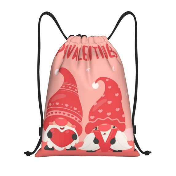 Bingfone Gnomes Hold The Letters LOVE Drawstrings Backpacks Bags for Men Women Gym Drawstrings Bag-Small