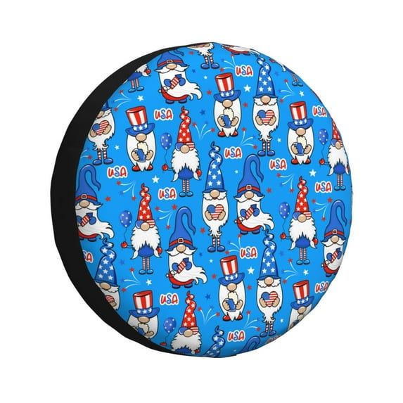 Bingfone Gnomes In Usa Spare Tire Cover Weatherproof Universal Wheel Protectors For Rv Camper Travel Trailer Suv Truck-17 Inch