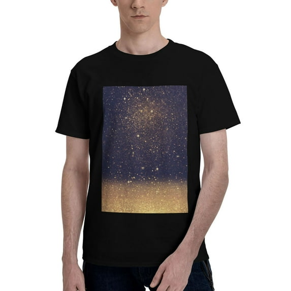 Bingfone Gold Black Glitter Men'S Loose Fit Short-Sleeve Pocket T-Shirt