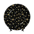 thumbnail image 1 of Bingfone Gold Dog Paw Print Bone China Dinner Decorative Plates,Handmade Ceramic Dinner Plate with Stand for Home Club-8in, 1 of 6