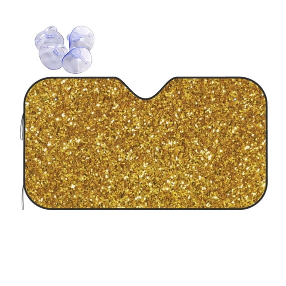 Bingfone Gold Glitter Car Windshield Sunshade,Sun Foldable Sun Shield Sun Visor For Car - Small