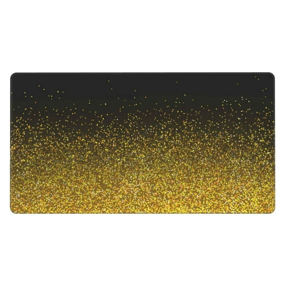 Bingfone Gold Glitter Gradient Large Gaming Mouse Pad,Extended Desk Mousepad With Stitched Edges,Non-Slip Base,Water Resist Keyboard Pad For Gamer, Office & Home, 29.5 X 16 In