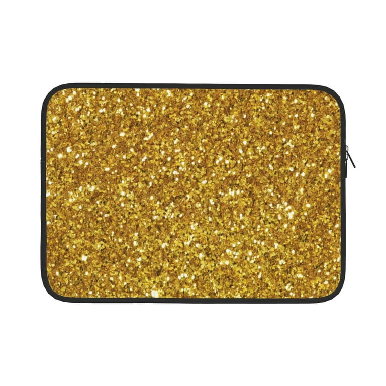 Bingfone Gold Glitter Laptop Sleeve Case 15 Inch 360 Protective Computer Carrying Bag