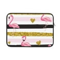 thumbnail image 1 of Bingfone Gold Glittering Hearts And Flamingos Laptop Sleeve Case 13 Inch, 360° Protective Computer Carrying Bag, 1 of 9
