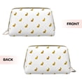 thumbnail image 1 of Bingfone Gold Rabbit Print Leather Makeup Bag, Portable Hand-held Zipper Female Cosmetic Bag Toiletry Bag, Suitable for Home and Travel, 1 of 6