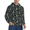 thumbnail image 1 of Bingfone Gold Snowflake Christmas Tree Men's Drawstring Hoodie Long Sleeve Pocket Sweatshirts-Medium, 1 of 6
