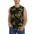 thumbnail image 1 of Bingfone Golden Glitter Butterflies Pattern Men's Tank Tops Workout Sleeveless Tee Shirts Running Beach Tanks for Men-3X-Large, 1 of 8