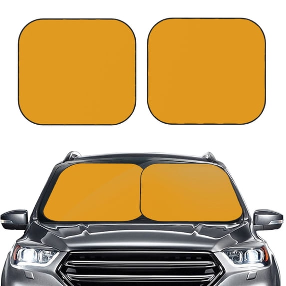 Bingfone Goldenrod Print 2-Piece Sun Shade Front Windshield - Foldable Car Front Window Sunshades For Most Sedans Suv Truck - Medium