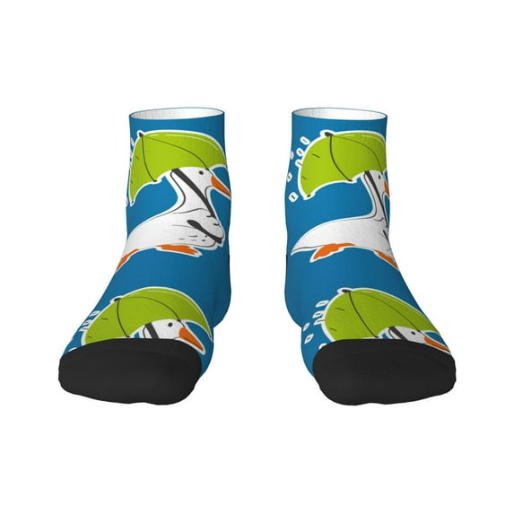 Bingfone Goose Holding An Umbrella Design Patterned Men'S Women'S Casual Cotton Socks