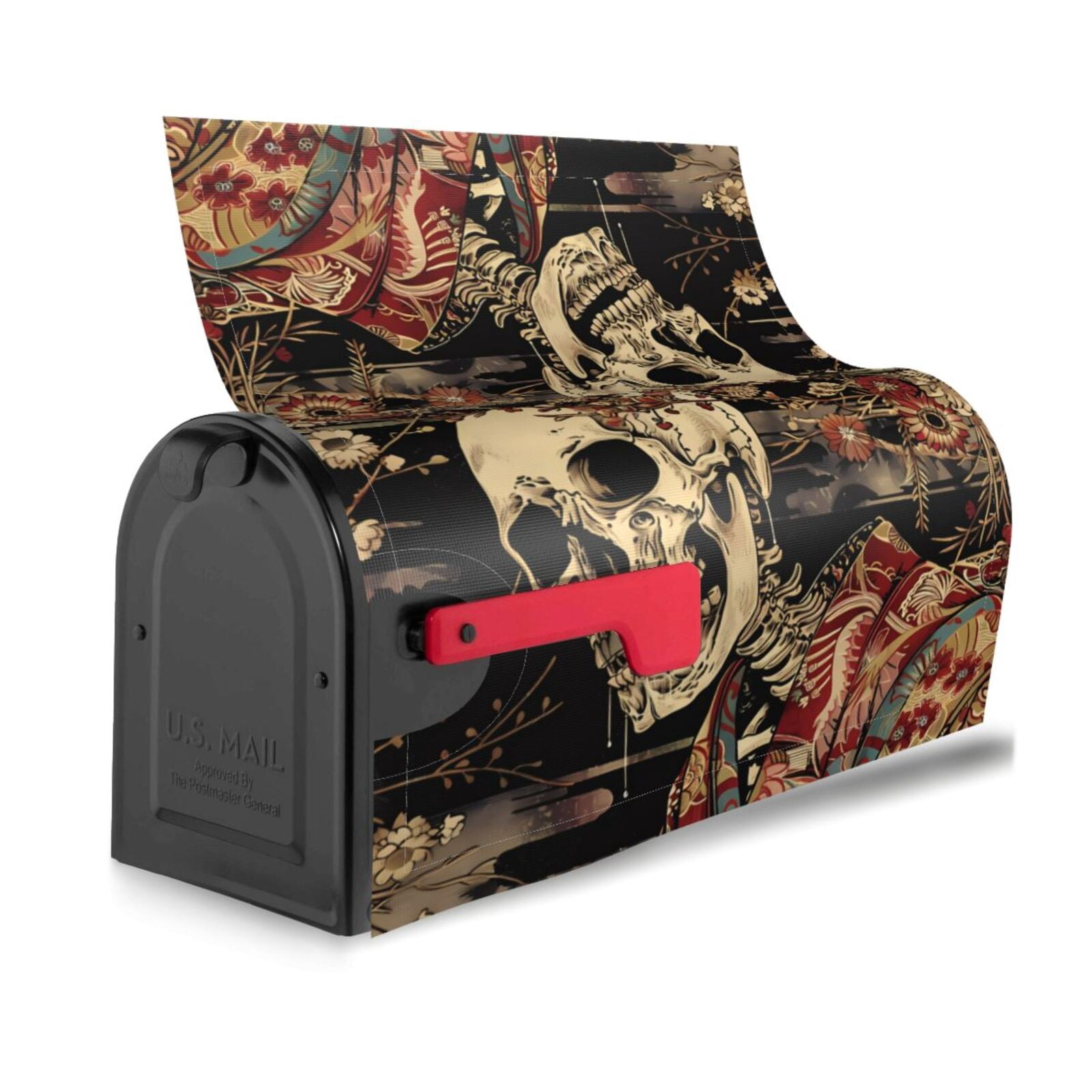 Gothic Mailboxes Bingfone Gothic Eastern Floral Skull Magnetic Mailbox Cover Standard ...