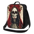 thumbnail image 1 of Bingfone Gothic Skull With Roses Reusable Insulated Lunch Bag Cooler for Work School Picnic or Travel, 1 of 7
