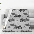 thumbnail image 1 of Bingfone Gray Tractor Print Flannel Fleece Blanket Throw Blanket For Bed,Sofa,Couch,Travel,Camping(80"X60"), 1 of 9