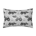 thumbnail image 1 of Bingfone Gray Tractor Print Satin Pillowcase for Hair - Standard Size with Zipper Silky & Soft Pillow Covers,20x30 inches, 1 of 8