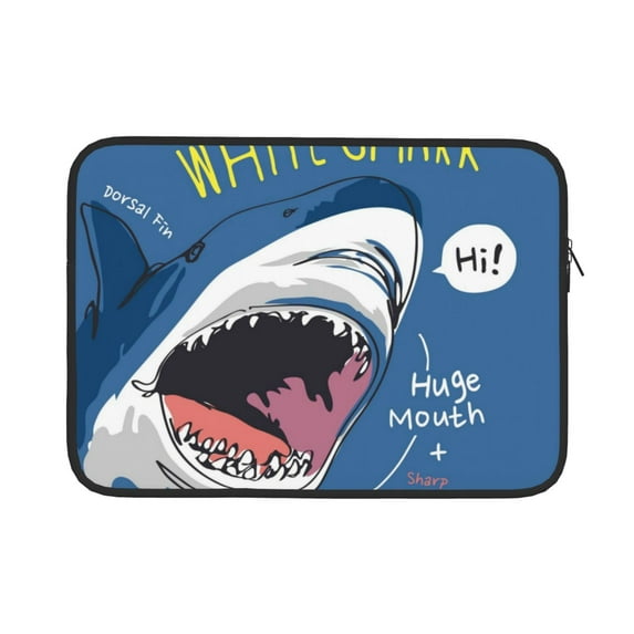 Bingfone Great White Shark Laptop Sleeve Case 15 Inch, 360° Protective Computer Carrying Bag