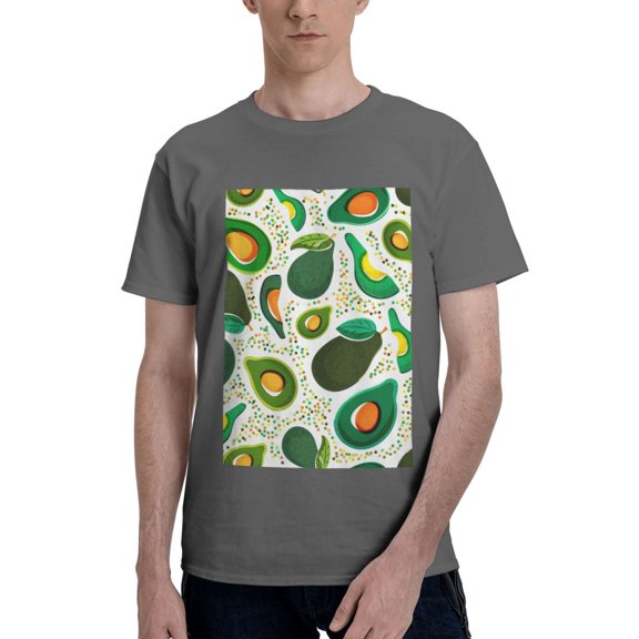 Bingfone Green Avocado Men'S Loose Fit Short-Sleeve Pocket T-Shirt