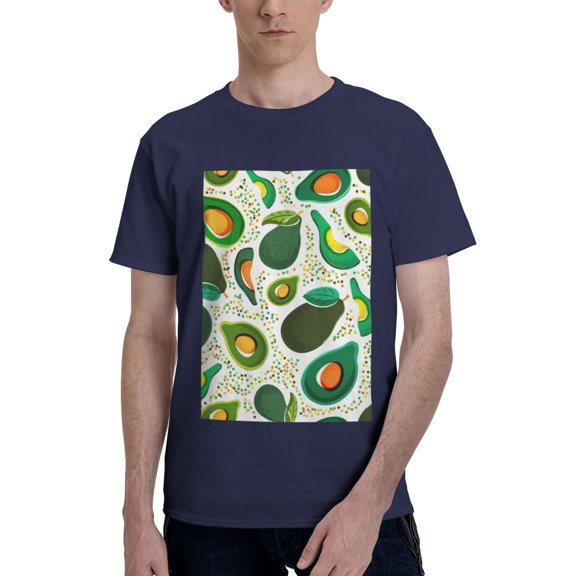 Bingfone Green Avocado Men'S Loose Fit Short-Sleeve Pocket T-Shirt