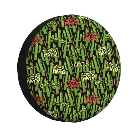 Bingfone Green Cacti And Red Chili Spare Tire Cover Weatherproof Universal Wheel Protectors for RV Camper Travel Trailer SUV Truck-14 inch