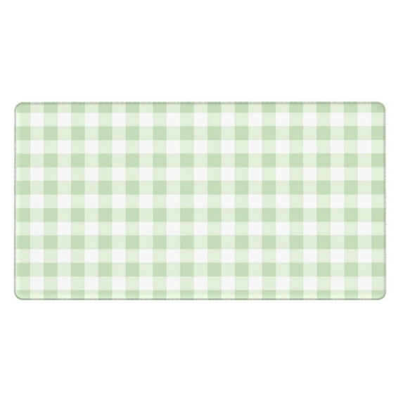 Bingfone Green Checkboard Large Gaming Mouse Pad,Extended Desk Mousepad With Stitched Edges,Non-Slip Base,29.5 X 16 In
