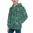 thumbnail image 1 of Bingfone Green Christmas Pattern Youth Classic Hoodies Soft Hooded Pullover Sweatshirts for Girls and Boys, 1 of 6