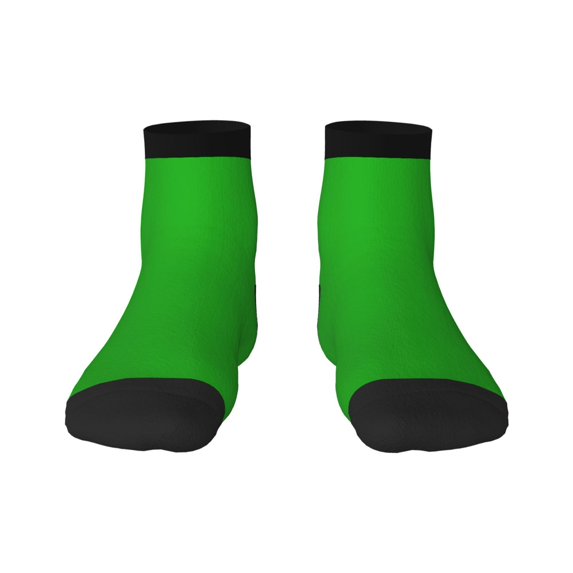 Bingfone Green Design Patterned Men'S Women'S Casual Cotton Socks