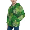 thumbnail image 1 of Bingfone Green Flower Pattern Youth Classic Hoodies Soft Hooded Pullover Sweatshirts for Girls and Boys, 1 of 6