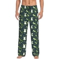 thumbnail image 1 of Bingfone Green Frogs Mens All Over Print Sleep Pajama Pants-Small, 1 of 5