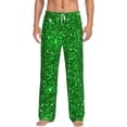 thumbnail image 1 of Bingfone Green Glitter Mens All Over Print Sleep Pajama Pants-Small, 1 of 9