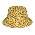 thumbnail image 1 of Bingfone Green Leaf Sunflower Bucket Hat for Men Women,Packable Reversible Printed Sun Hats,Fisherman Outdoor Travel Hiking Beach Caps, 1 of 7