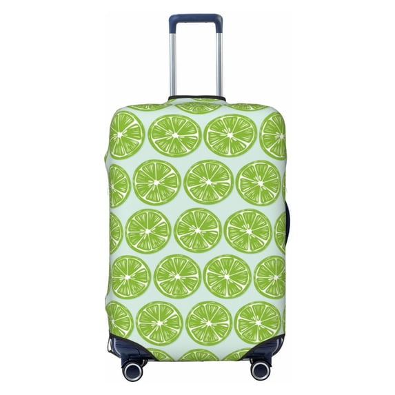 Bingfone Green Lemon Slices Luggage Cover Washable Suitcase Cover Protector Anti-scratch Suitcase cover Fits 18-32 Inch Luggage