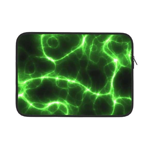 Bingfone Green Lightning Laptop Sleeve Case 13 Inch, 360° Protective Computer Carrying Bag